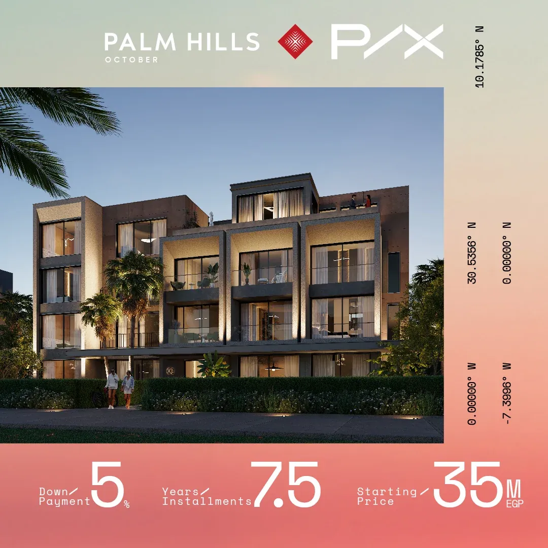 Palm Hills villa artwork on pink