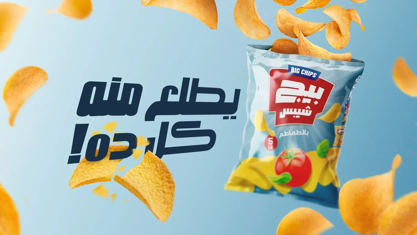 BigChips packaging on a blue and green background