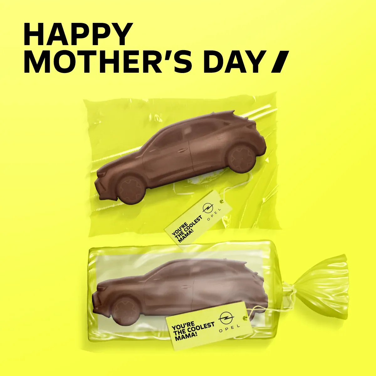 Opel Crossland Mother’s Day chocolate artwork